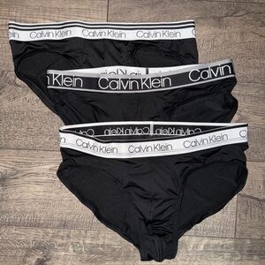 Calvin Klein Black Briefs with White Waistband